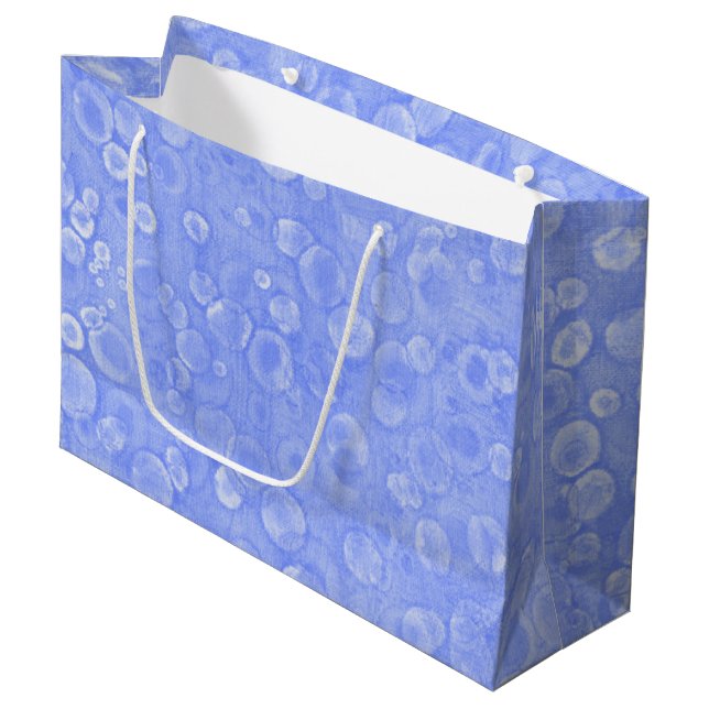 Bolsa De Regalo Grande Burbujas Azul Y Blanca (Angulo Anverso)