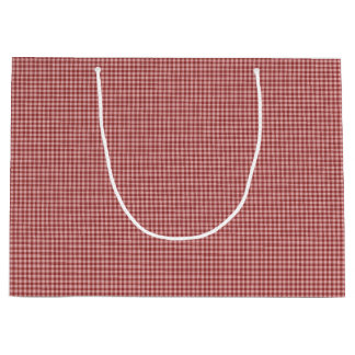 Bolsa De Regalo Grande Burgundy Gingham-GIFT BAG L