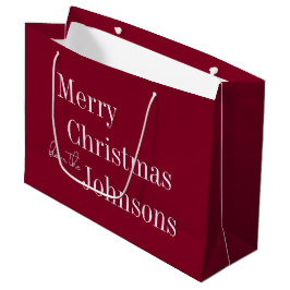 Bolsa De Regalo Grande Burgundy Merry Christmas