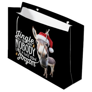 Bolsa De Regalo Grande Burro divertido de Navidad Amantes de la granja de