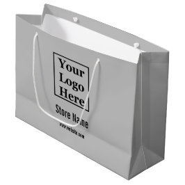 Bolsa De Regalo Grande Business Gray Black Text Your Logo Here Template (