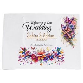 Bolsa De Regalo Grande Butterfly Floral Gift Bag -Customization Available