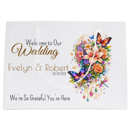 Bolsa De Regalo Grande Butterfly Floral Gift Bag -Customization Available