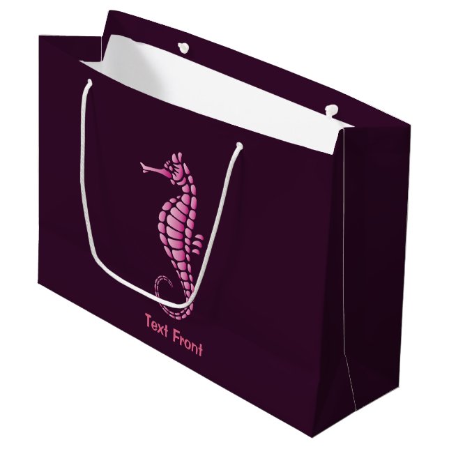 Bolsa De Regalo Grande Caballito de mar rosa (Angulo Anverso)
