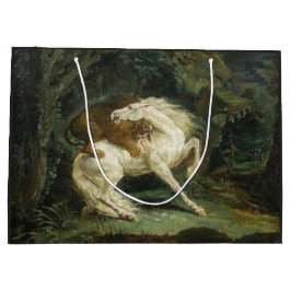 Bolsa De Regalo Grande Caballo atacado por un león (por Théodore Géricaul