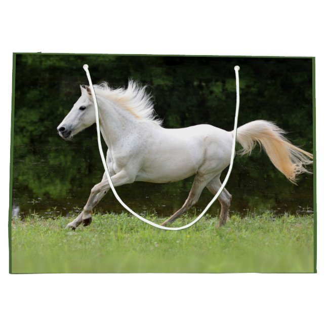 Bolsa De Regalo Grande Caballo blanco galopante (Reverso)