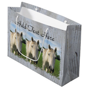 Bolsa De Regalo Grande Caballo cuarto gris en tablero blanqueado