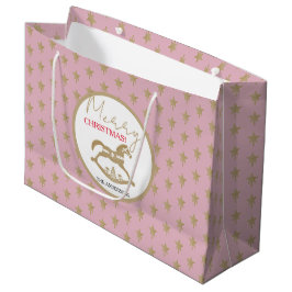 Bolsa De Regalo Grande Caballo de Navidad de Madera Mecedora