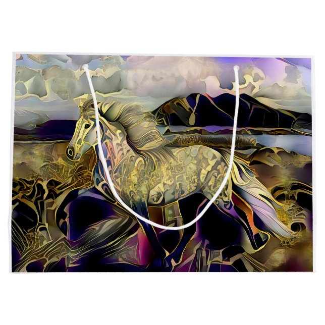 Bolsa De Regalo Grande Caballo islandés Art Deco (Reverso)