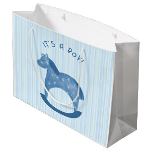 Bolsa De Regalo Grande Caballo mecedora azul "es bolso del regalo de un