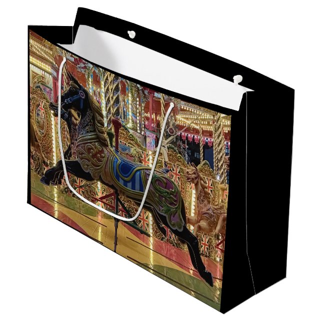 Bolsa De Regalo Grande Caballo negro (Angulo Anverso)