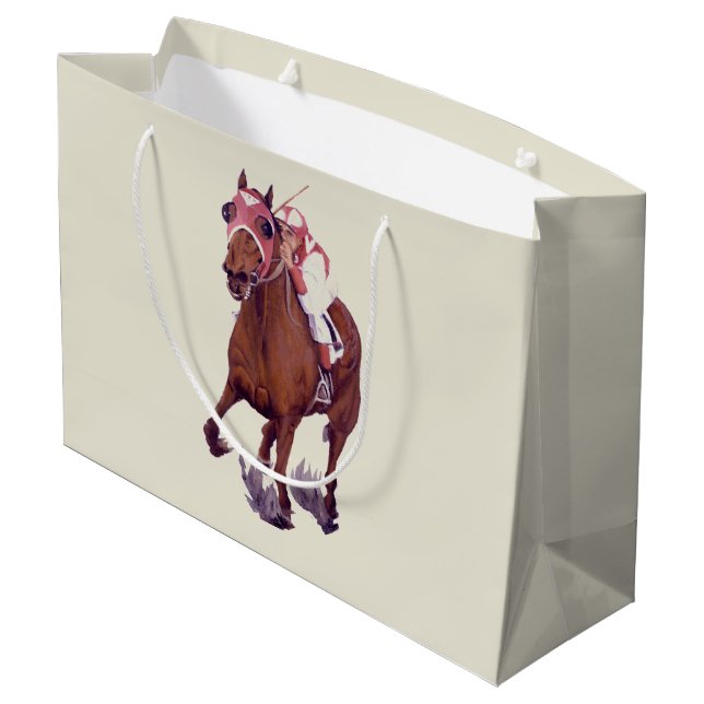 Bolsa De Regalo Grande Caballo tostado gana carrera (Angulo reverso)
