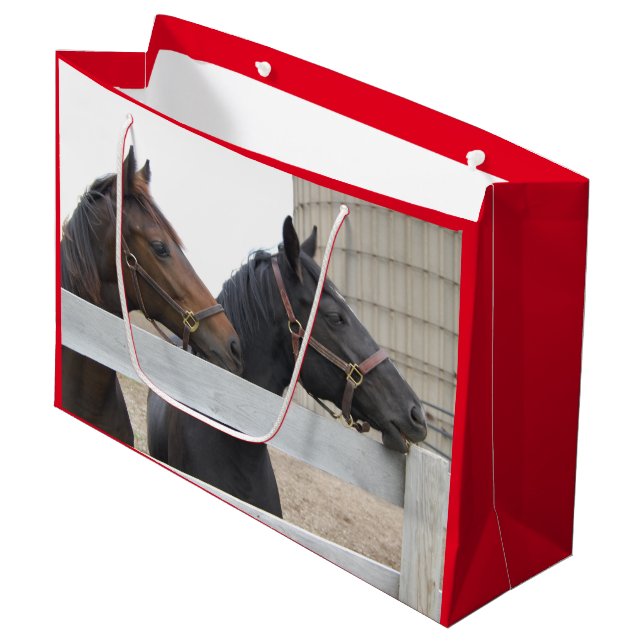 Bolsa De Regalo Grande Caballos cortos en la granja, (Angulo Anverso)