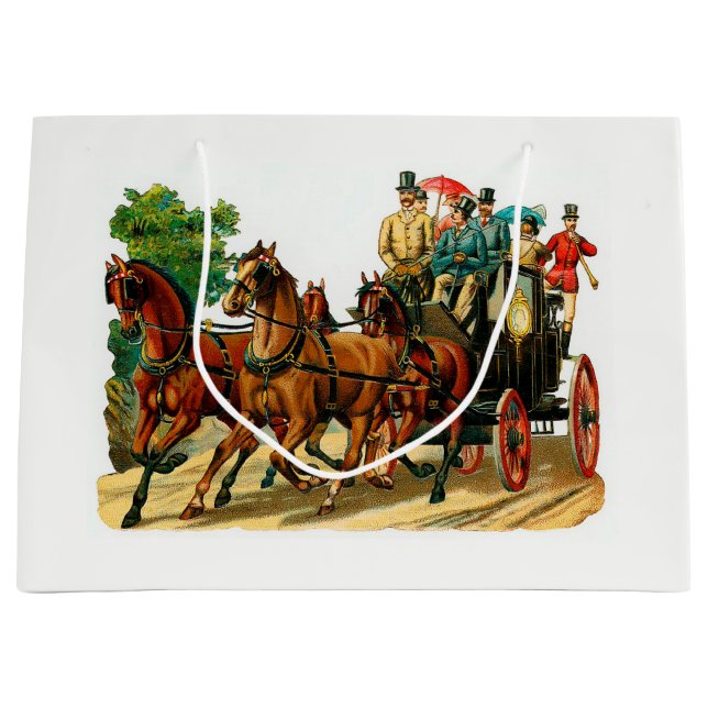 Bolsa De Regalo Grande Caballos y carruaje (Anverso)