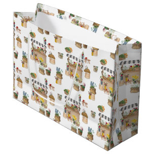 Bolsa De Regalo Grande Cabecera de carrito de flores de mercado para agri