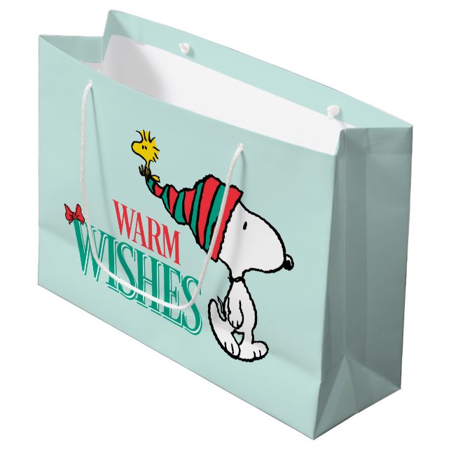 Bolsa De Regalo Grande Cacahuetes | Deseos cálidos de Snoopy y Woodstock (Angulo Anverso)