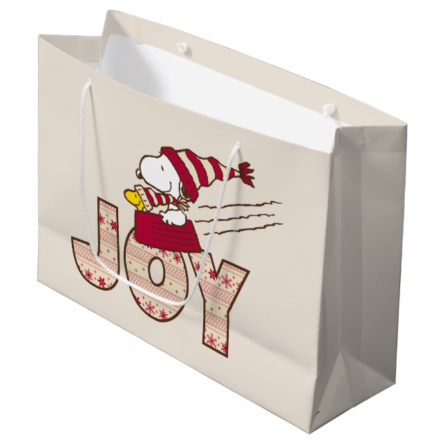 Bolsa De Regalo Grande Cacahuetes | Snoopy & Woodstock Joy Sled Ride (Angulo Anverso)