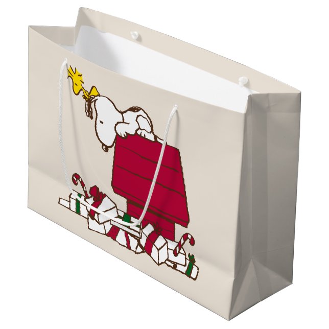 Bolsa De Regalo Grande Cacahuetes | Snoopy & Woodstock Merry Ugly Sweater (Angulo Anverso)
