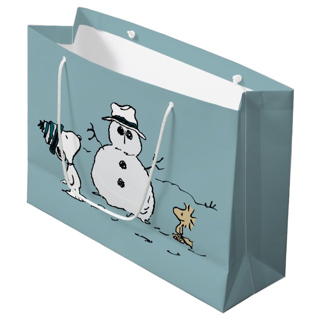 Bolsa De Regalo Grande Cacahuetes | Snoopy y Woodstock construyen un muñe (Angulo Anverso)