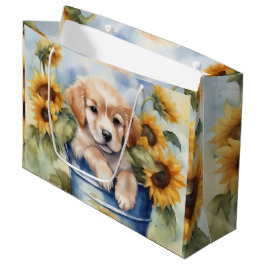 Bolsa De Regalo Grande Cachorro de girasol