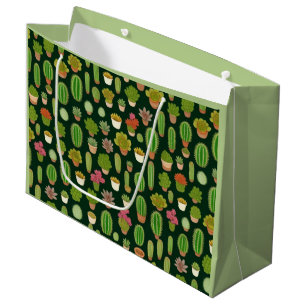 Bolsa De Regalo Grande Cacti y Suculento País de las Maravillas