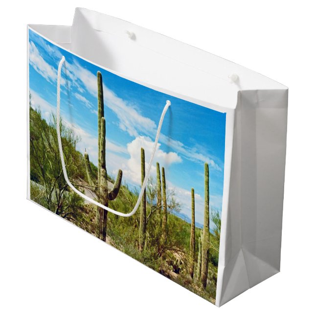 Bolsa De Regalo Grande Cactus Nature Landscape Sky Gift Bag (Angulo Anverso)