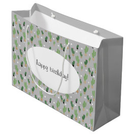 Bolsa De Regalo Grande Cactus Patrón Monogramado Adorable