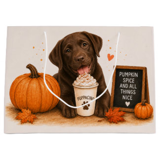 Bolsa De Regalo Grande Café con Especias de Calabaza y Labrador Chocolate