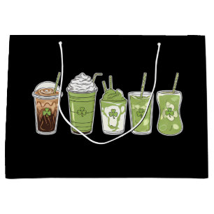 Bolsa De Regalo Grande Café Latte Verde Lindo Irlandés Día de San Patrici