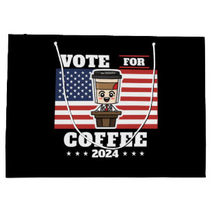 Bolsa De Regalo Grande Café para presidente, vota por café