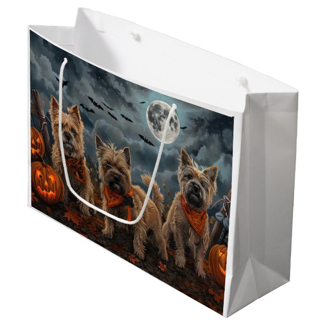 Bolsa De Regalo Grande Cairn Terrier Halloween Spooky (Angulo Anverso)