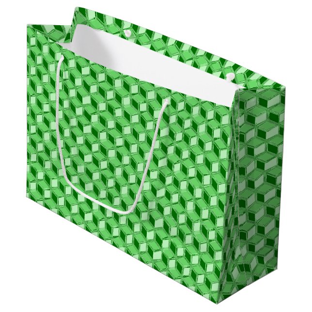 Bolsa De Regalo Grande Cajas cromadas 3-d - verde esmeralda (Angulo Anverso)