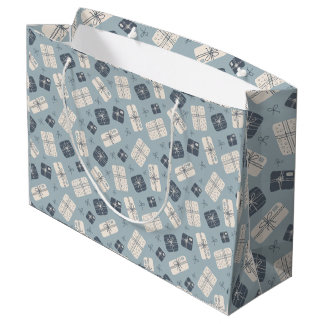 Bolsa De Regalo Grande Cajas de regalo acogedoras patrón vectorial sin fi