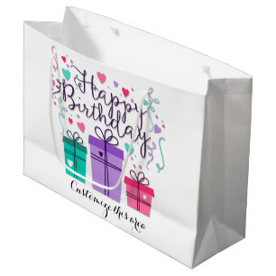 Bolsa De Regalo Grande Cajas de regalo de cumpleaños felices para Persona