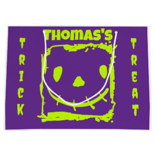 Bolsa De Regalo Grande Calabaza de Halloween Face Trick o Trek Bag