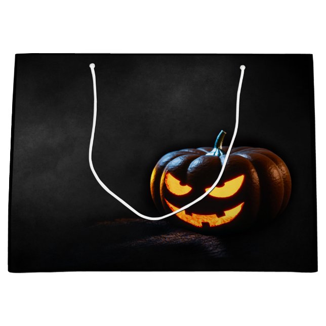 Bolsa De Regalo Grande Calabaza de Halloween Jack-O-Lantern Spooky (Anverso)