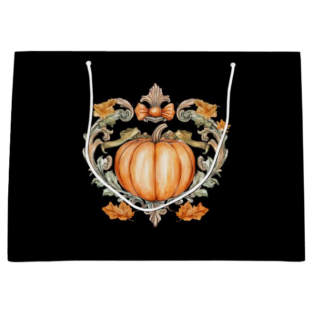 Bolsa De Regalo Grande Calabaza de otoño elegante (Anverso)