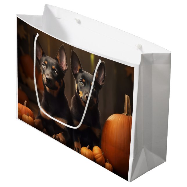 Bolsa De Regalo Grande Calabaza deslumbrante australiana de kuppy otoño (Angulo Anverso)