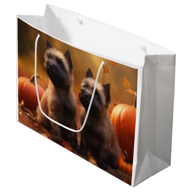 Bolsa De Regalo Grande Calabaza deslumbrante de Cairn Terrier (Angulo Anverso)