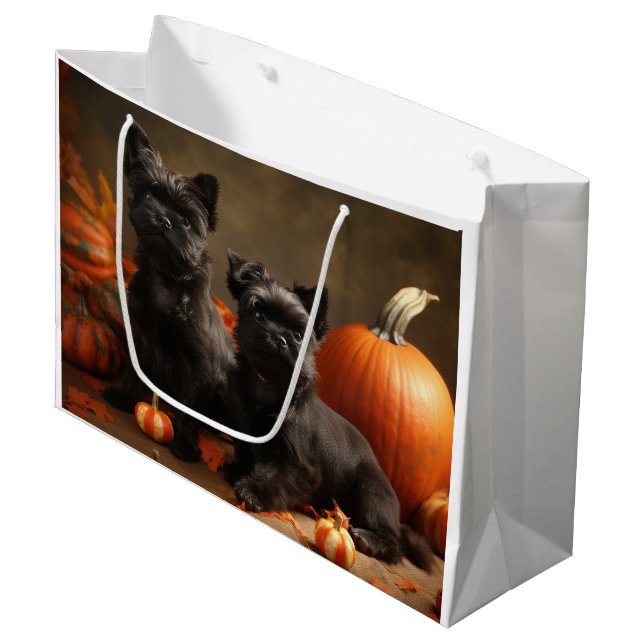 Bolsa De Regalo Grande Calabaza deslumbrante del otoño de la cachorro del (Angulo Anverso)