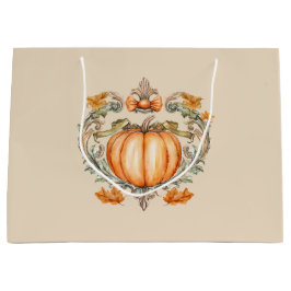 Bolsa De Regalo Grande Calabaza Elegante de Otoño 