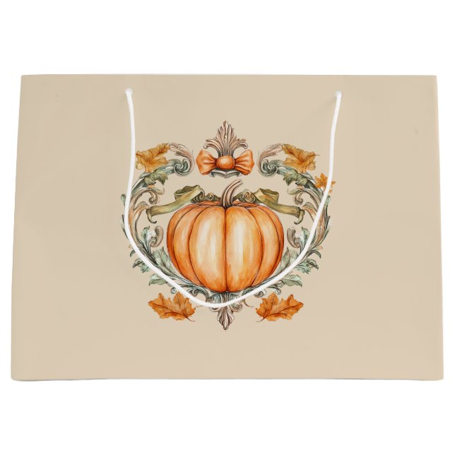 Bolsa De Regalo Grande Calabaza Elegante de Otoño  (Anverso)