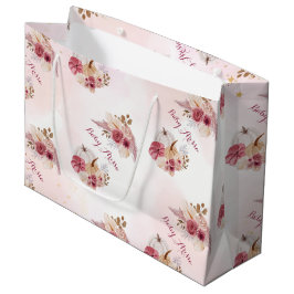 Bolsa De Regalo Grande Calabaza rosa Caída Pampas chica de Grasa Baby Sho