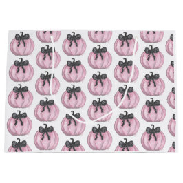 Bolsa De Regalo Grande Calabaza rosa con arco negro