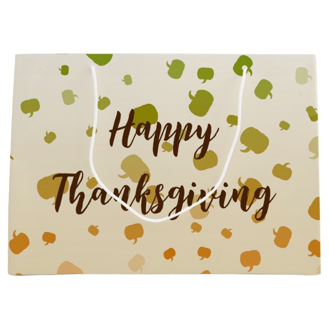 Bolsa De Regalo Grande Calabazas de Acción de Gracias (Anverso)