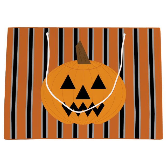 Bolsa De Regalo Grande Calabazas divertidas y divertidas de Halloween (Anverso)