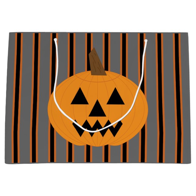 Bolsa De Regalo Grande Calabazas divertidas y divertidas de Halloween (Anverso)