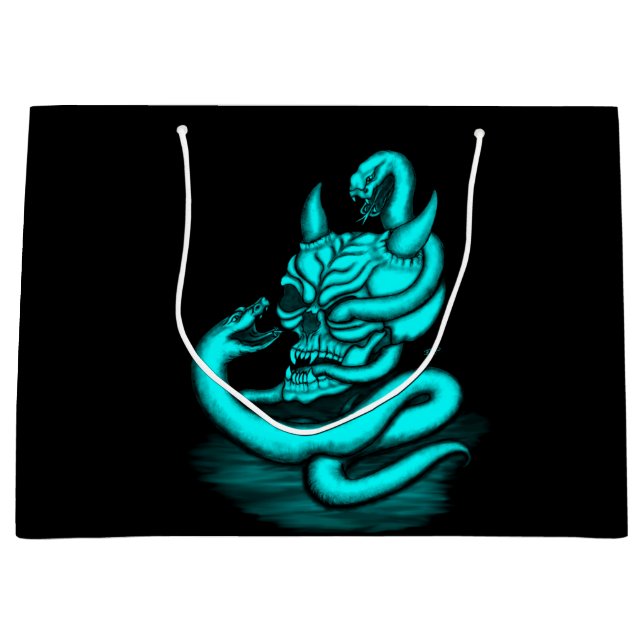 Bolsa De Regalo Grande Calavera - Cabeza malvada con serpiente (Anverso)