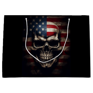 Bolsa De Regalo Grande Calavera de la bandera americana
