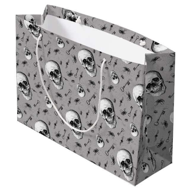 Bolsa De Regalo Grande Calavera e Insectos Halloween (Angulo reverso)